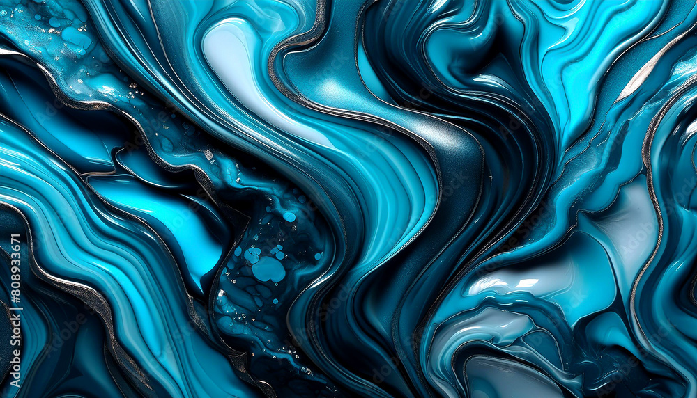 Abstract blue marble liquid glittery background Abstract blue marble liquid glittery background