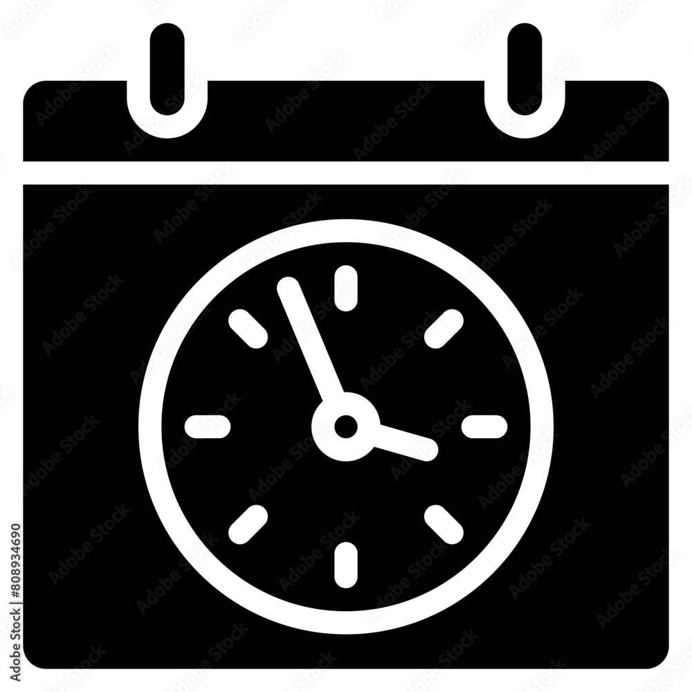 Clock On Calendar Icon