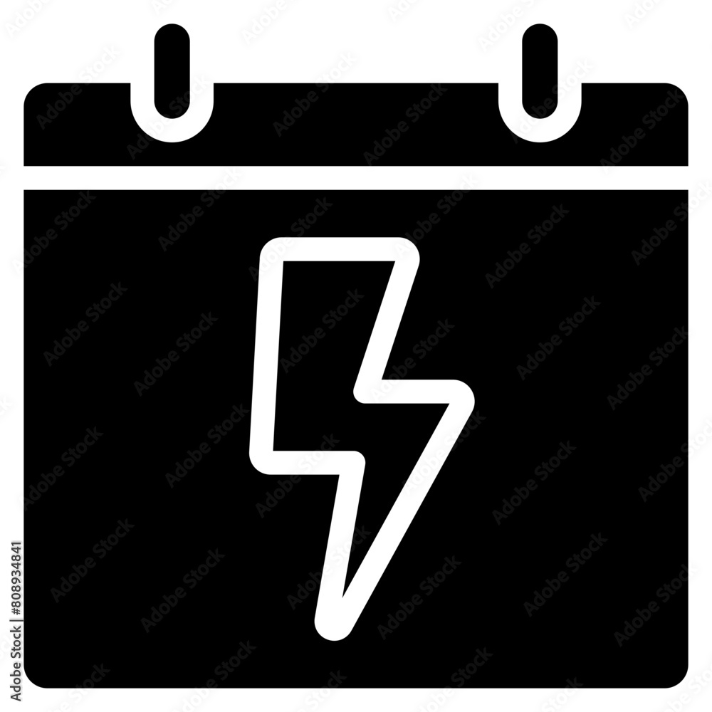 Lightning Bolt Calendar Icon Lightning Bolt Calendar Icon