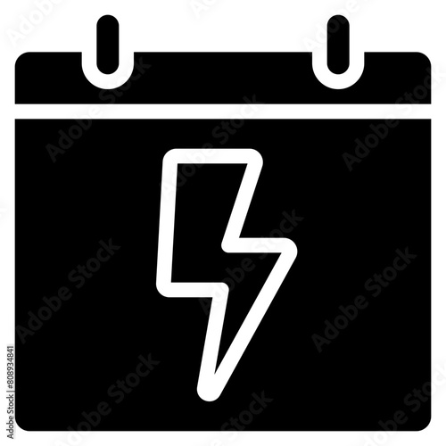 Lightning Bolt Calendar Icon