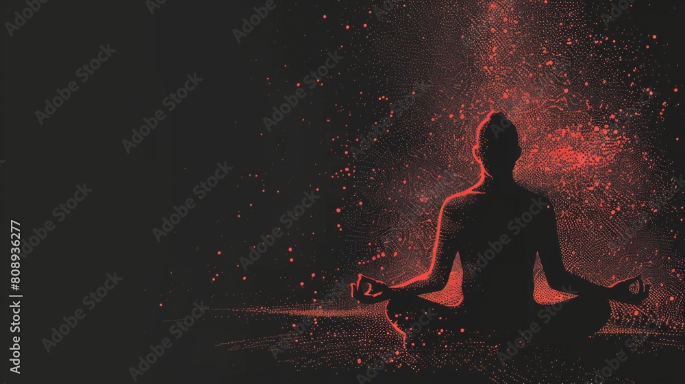 Illustration of a holy man meditating in a serene meditation Illustration of a holy man meditating in a serene meditation