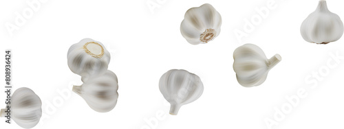 garlic falling in the air