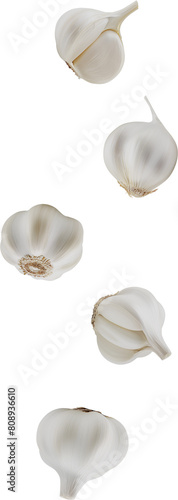 garlic flying in the air