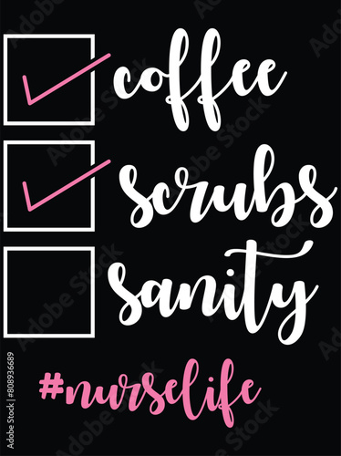 Coffee scrubs nurselife art files for Cricut and Silhouette. You can edit it with Adobe Illustrator.