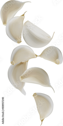 garlic falling in the air