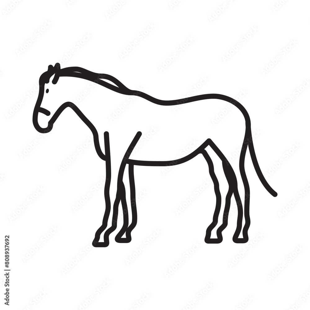 Obraz premium horse line icon vector design