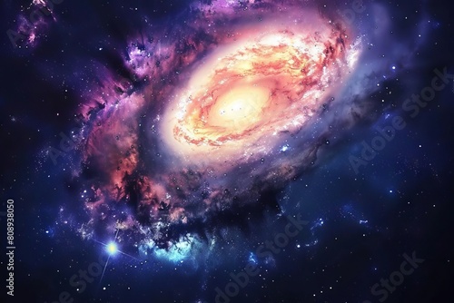 aweinspiring view of a distant galaxy with swirling nebulae and twinkling stars vibrant colors cosmic wonder space technology wallpaper