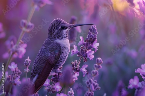 Super slow motion of Californian hummingbird specie photo