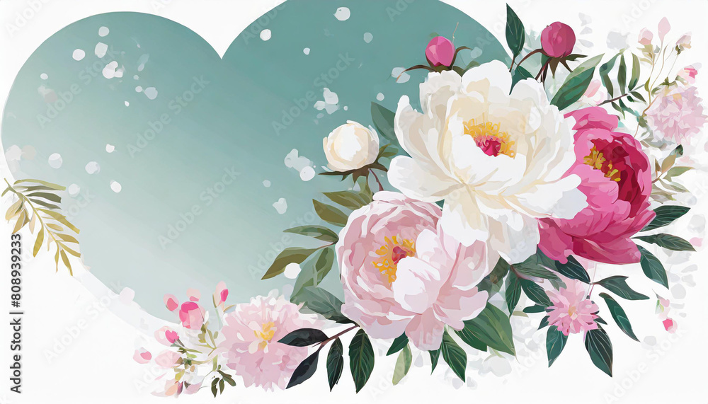 Beautiful pink peony bouquet art background. Blooming pastel peony or roses border flowers card design. Wedding backdrop, Valentine's Day concept Beautiful pink peony bouquet art background. Blooming pastel peony or roses border flowers card design. Wedding backdrop, Valentine's Day concept