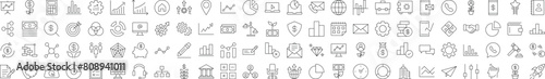 Business and Banking Monoline Icons. Perfect for design, infographics, web sites, apps