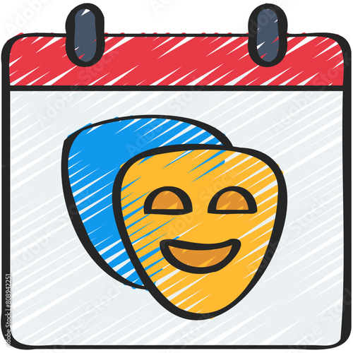 Comedy Show Date Calendar Icon