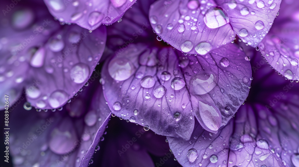 macro plants with purple leaves close up with water drops in nature macro plants with purple leaves close up with water drops in nature