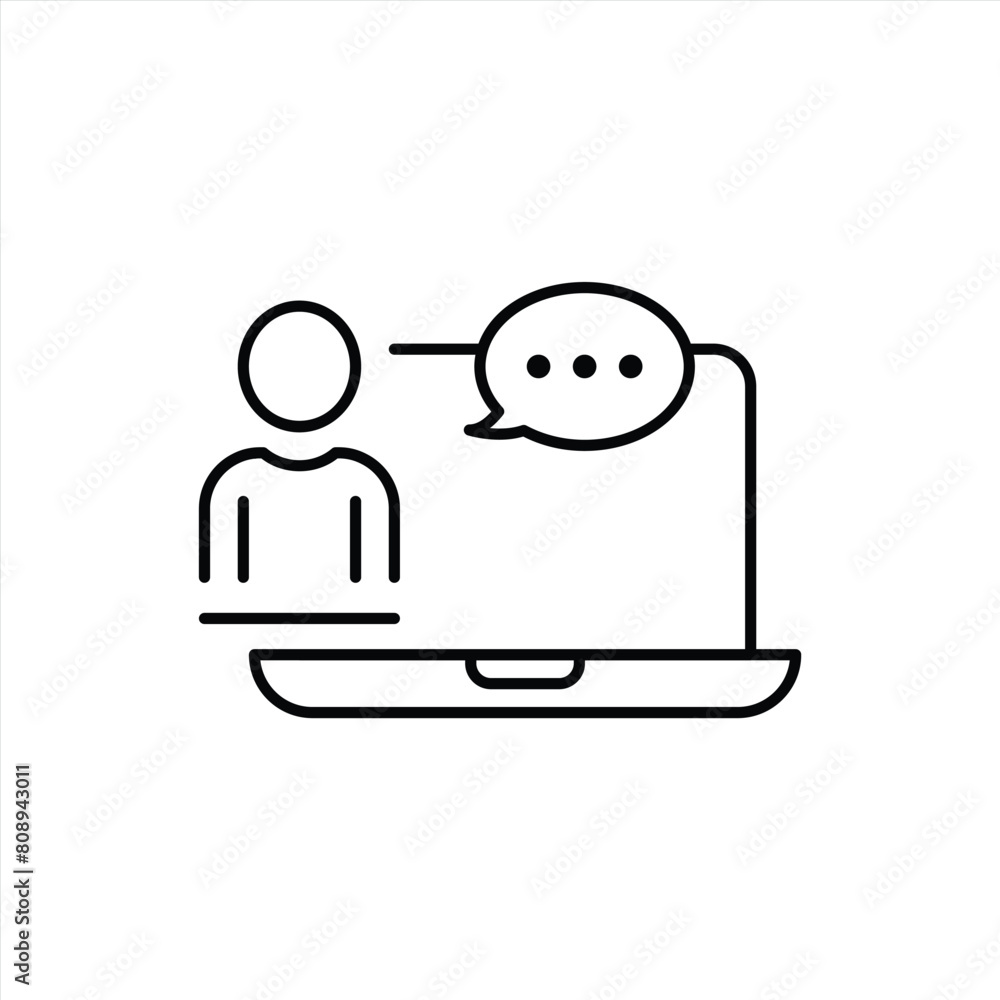 online meeting icon. digital communication icon. vector illustration online meeting icon. digital communication icon. vector illustration