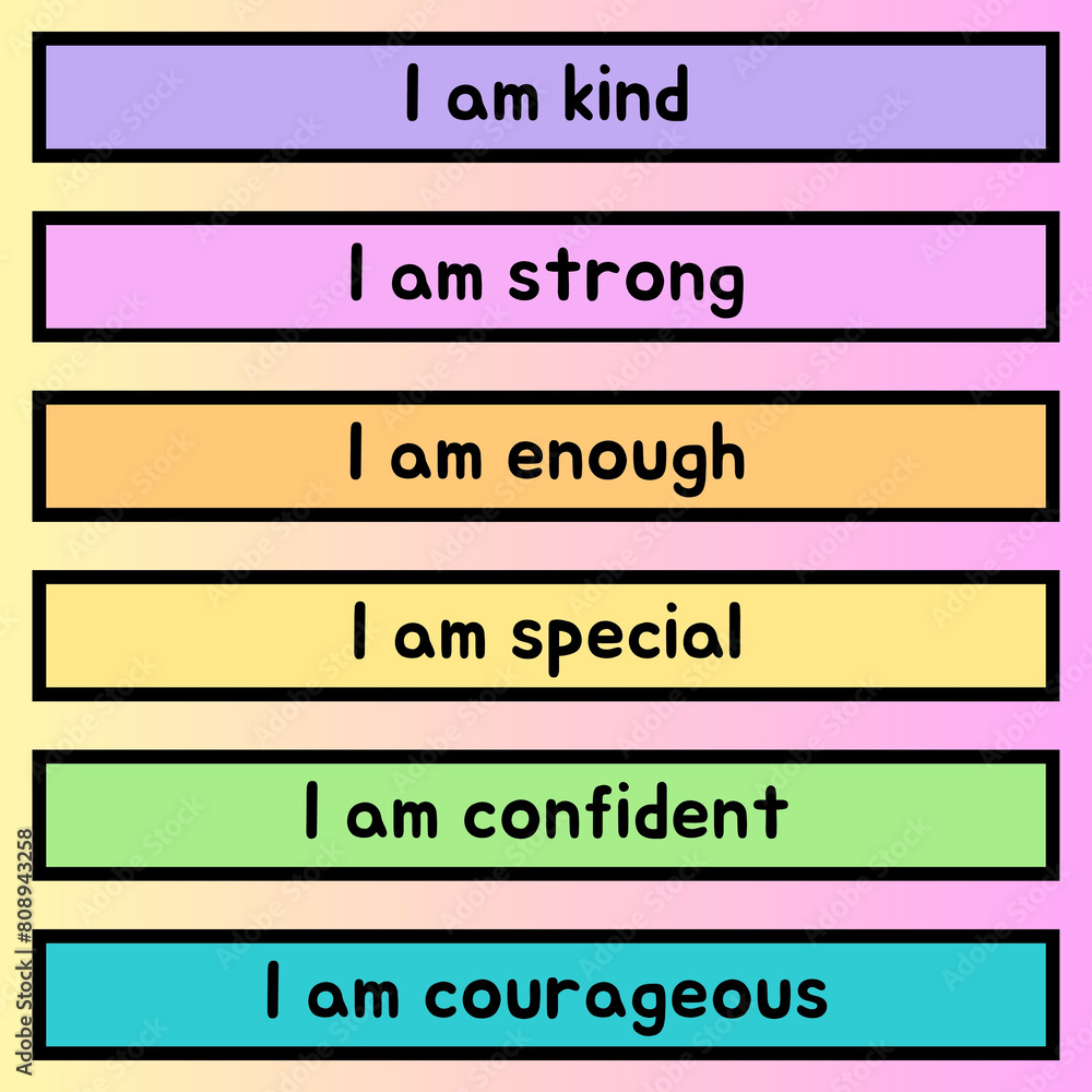 Positive Affirmations Square Sticker 