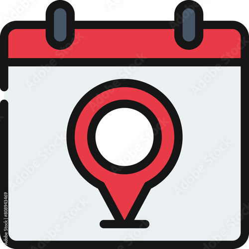 Location Pin Calendar Icon