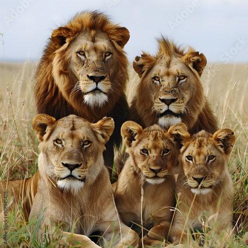 Family of lions in the savannah-- ar 169 - Image  2  Waris Malik
