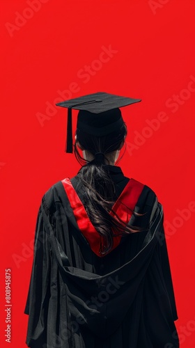 a woman in a graduation gown and cap