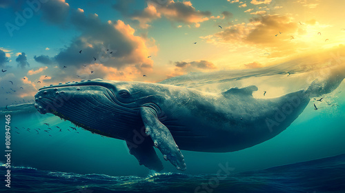 Whale in the sea photo