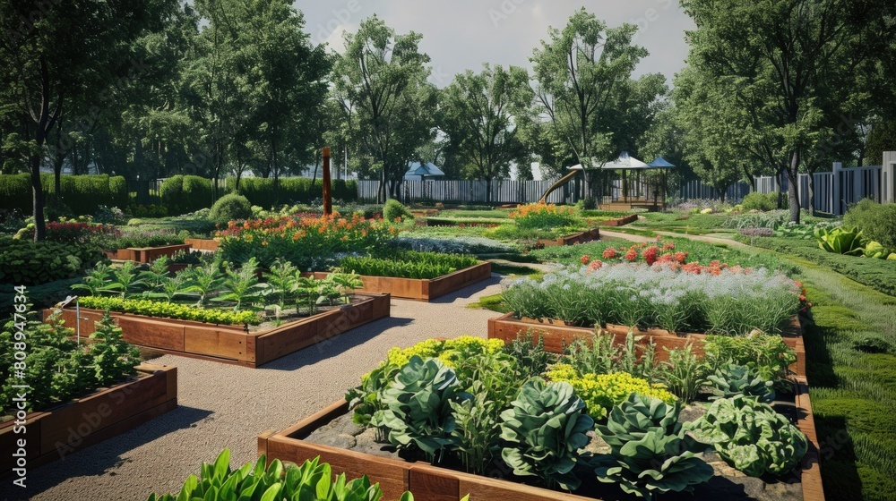 Eco-aware community garden project. Copy Space.