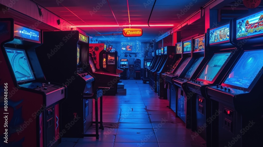 The interior of a retro arcade machine. The interior of a retro arcade machine.