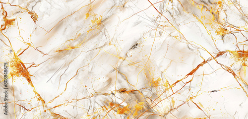 Chic amber frost white marble design with golden veins creating a high-end stone surface look