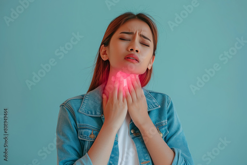 A young girl has a sore throat. Thyroid problems