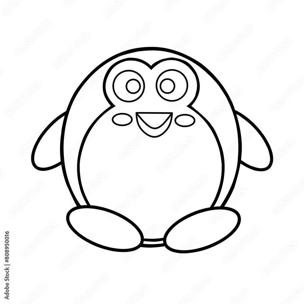 sketch of a cute penguin character. This picture is very suitable for learning to color for children sketch of a cute penguin character. This picture is very suitable for learning to color for children