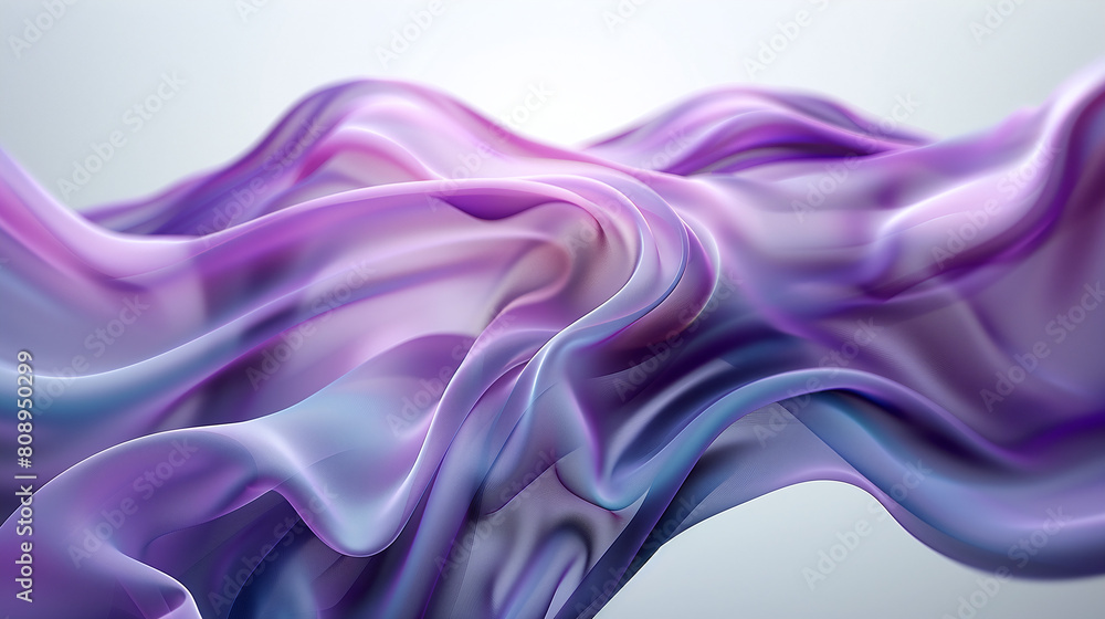 Fototapeta premium Purple and Blue Satin Waves Fluid Art Background with Soft Lighting