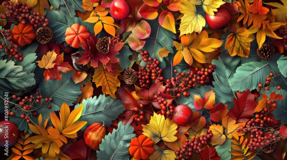 Fototapeta premium Autumn background. Generative AI