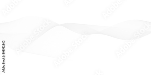 Abstract gray smooth wave on a white background. Curve shape flow vector abstract background in light blue gradient, 
