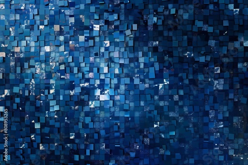 futuristic pixelated mosaic pattern in shades of blue abstract geometric vector background