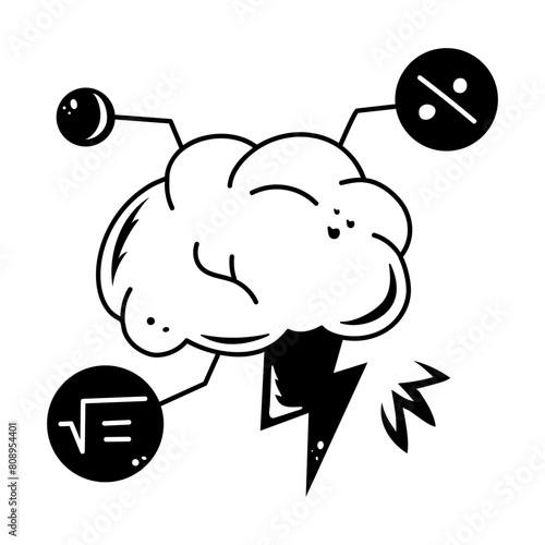 Ready to use doodle icon of brainstorming 