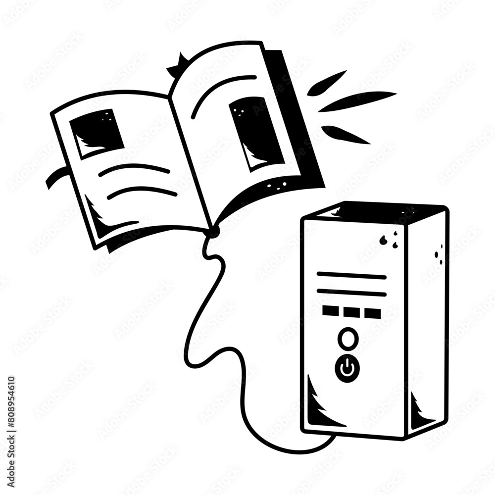 Fotografie Get this doodle icon of computer book