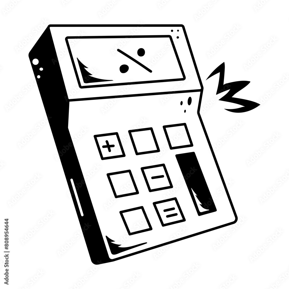 Easy to edit doodle icon of a calculator Easy to edit doodle icon of a calculator