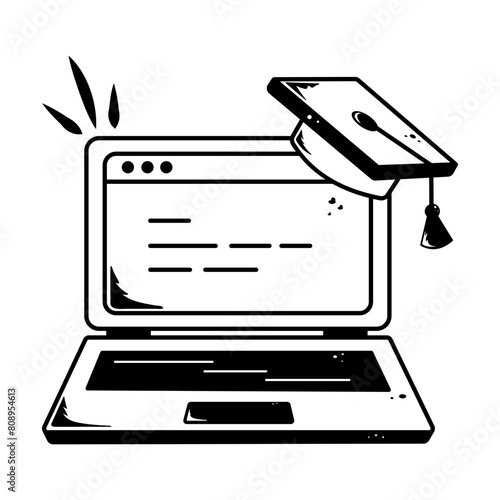 Here’s s glyph icon depicting distance learning 