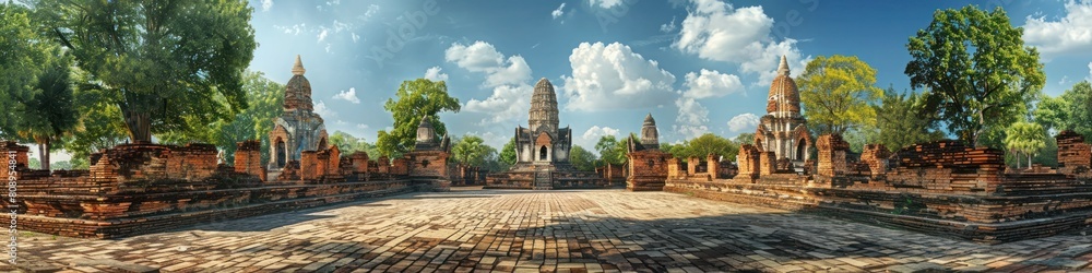 Majestic Ruins of Wat Mahathat Temple in Ayutthaya Thailand Showcasing Historic Buddhist