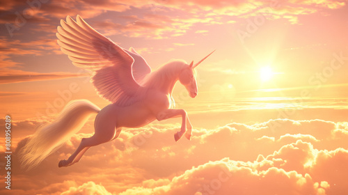Pegasus cor de rosa no céu - wallpaper HD 