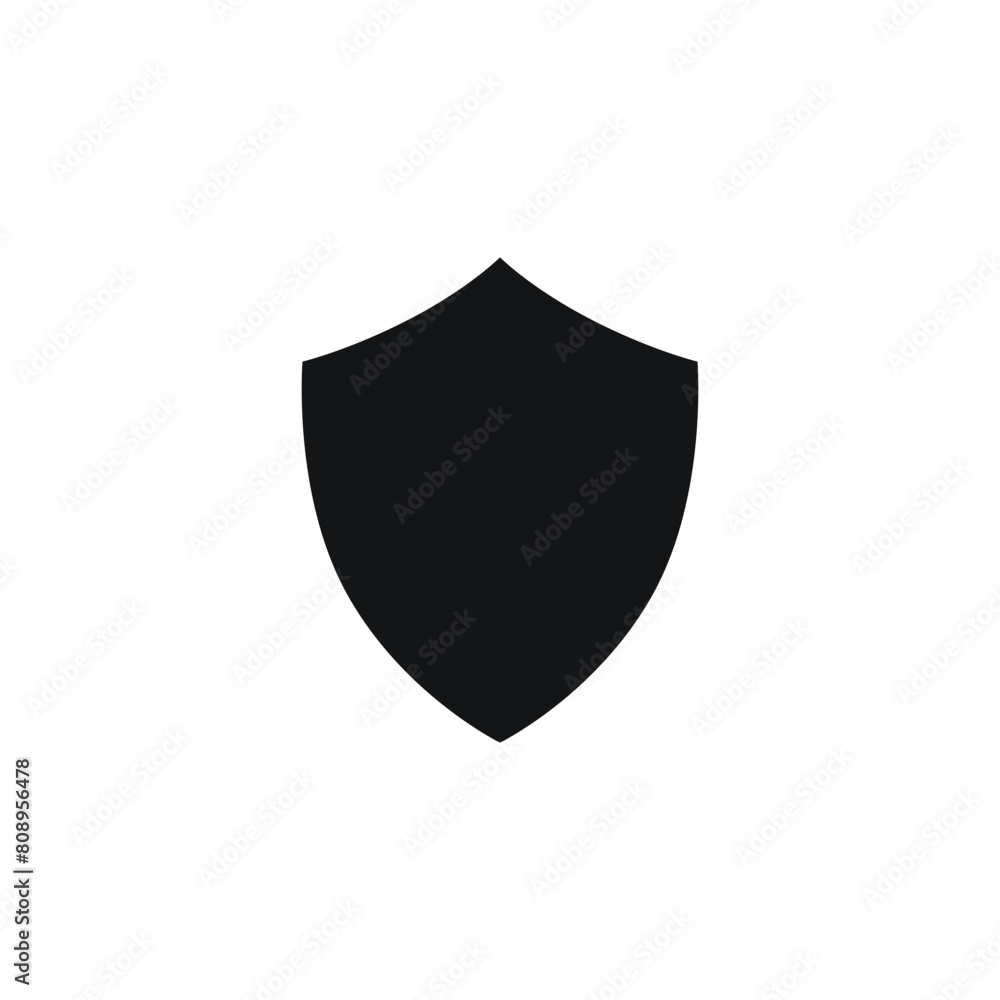Minimalist Black Shield Icon on White Background Vector Minimalist Black Shield Icon on White Background Vector