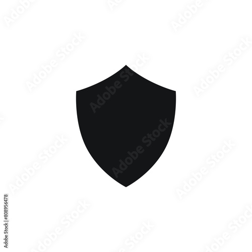 Minimalist Black Shield Icon on White Background Vector