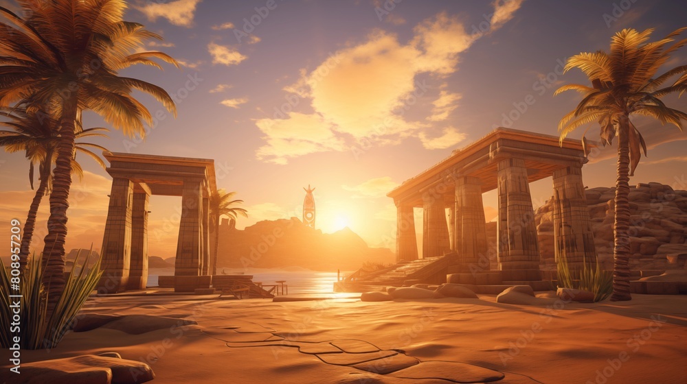 Fototapeta premium ancient egyptian temple of egypt.