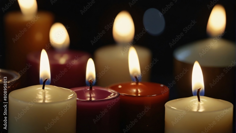 close up light of little candles close up light of little candles
