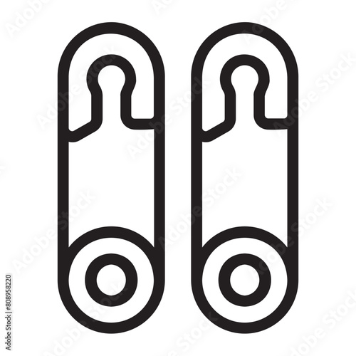 safety pin line icon