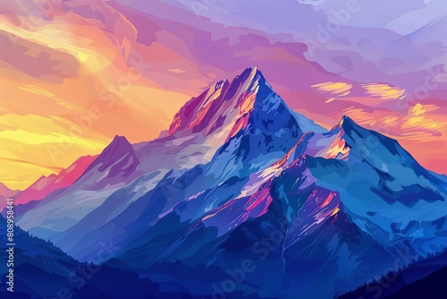 majestic mountain landscape at sunrise generative ai artwork