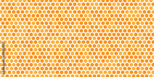 orange honeycomb on a white background. Isometric geometry. 3D illustration