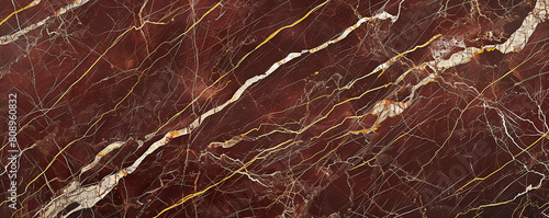 Lustrous maroon ivory marble pattern with rich golden lines simulating a luxurious stone finish