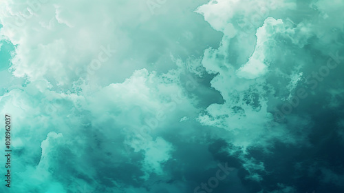 Modern abstract background with soft gradient cloud effect from turquoise to sea green