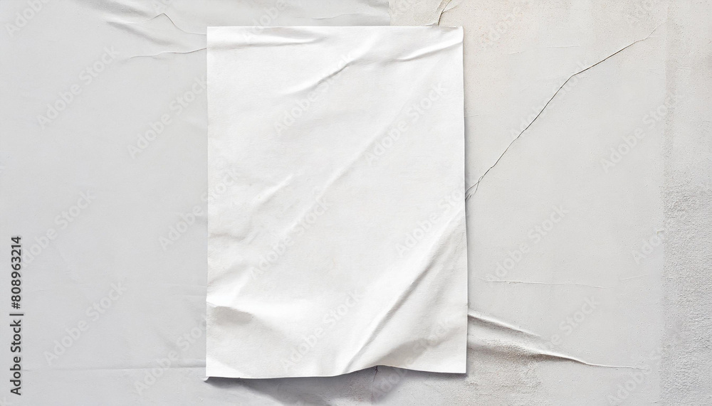 real image white paper wrinkled poster template blank glued creased paper sheet mockup white poster mockup on wall empty paper mockup real image white paper wrinkled poster template blank glued creased paper sheet mockup white poster mockup on wall empty paper mockup