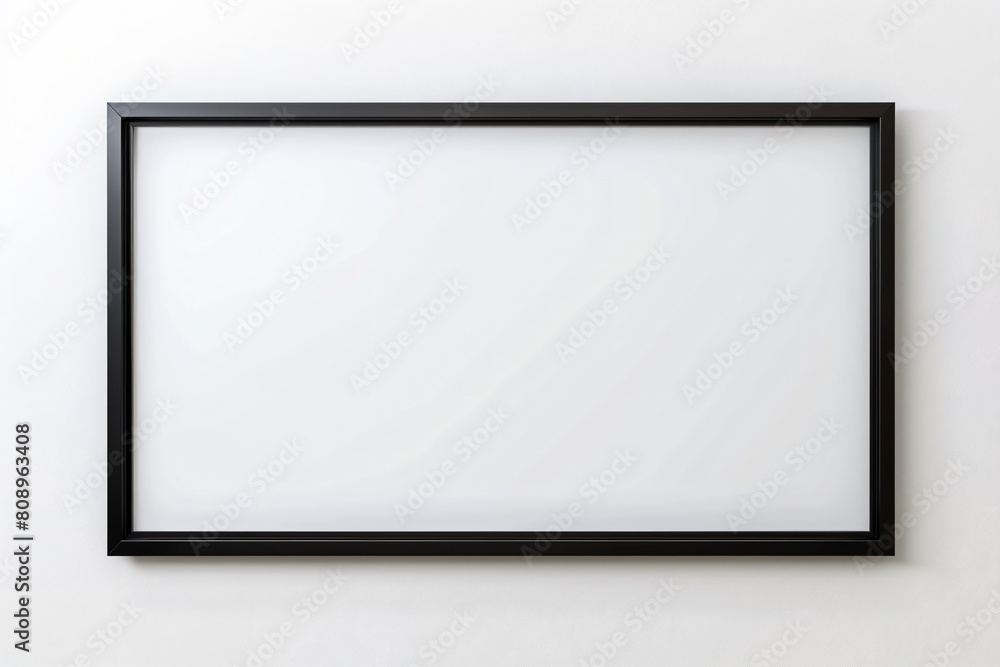 a black frame hanging on a wall a black frame hanging on a wall