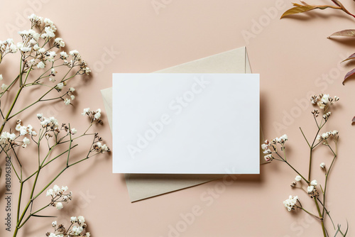 a blank card sitting on top of a table