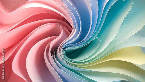 Light red, light blue, and light yellow blend in swirling curves, creating a vibrant and energetic abstract background for your computer screen.